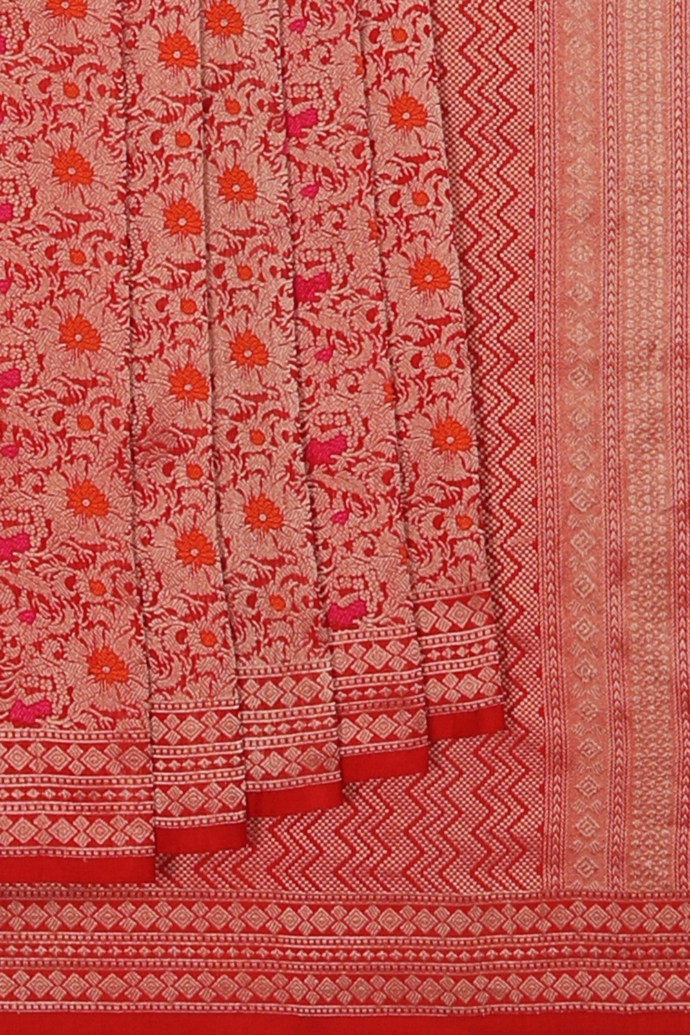 Image of Banarasi Silk Red Saree