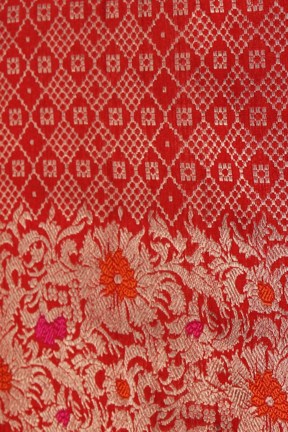 Image of Banarasi Silk Red Saree