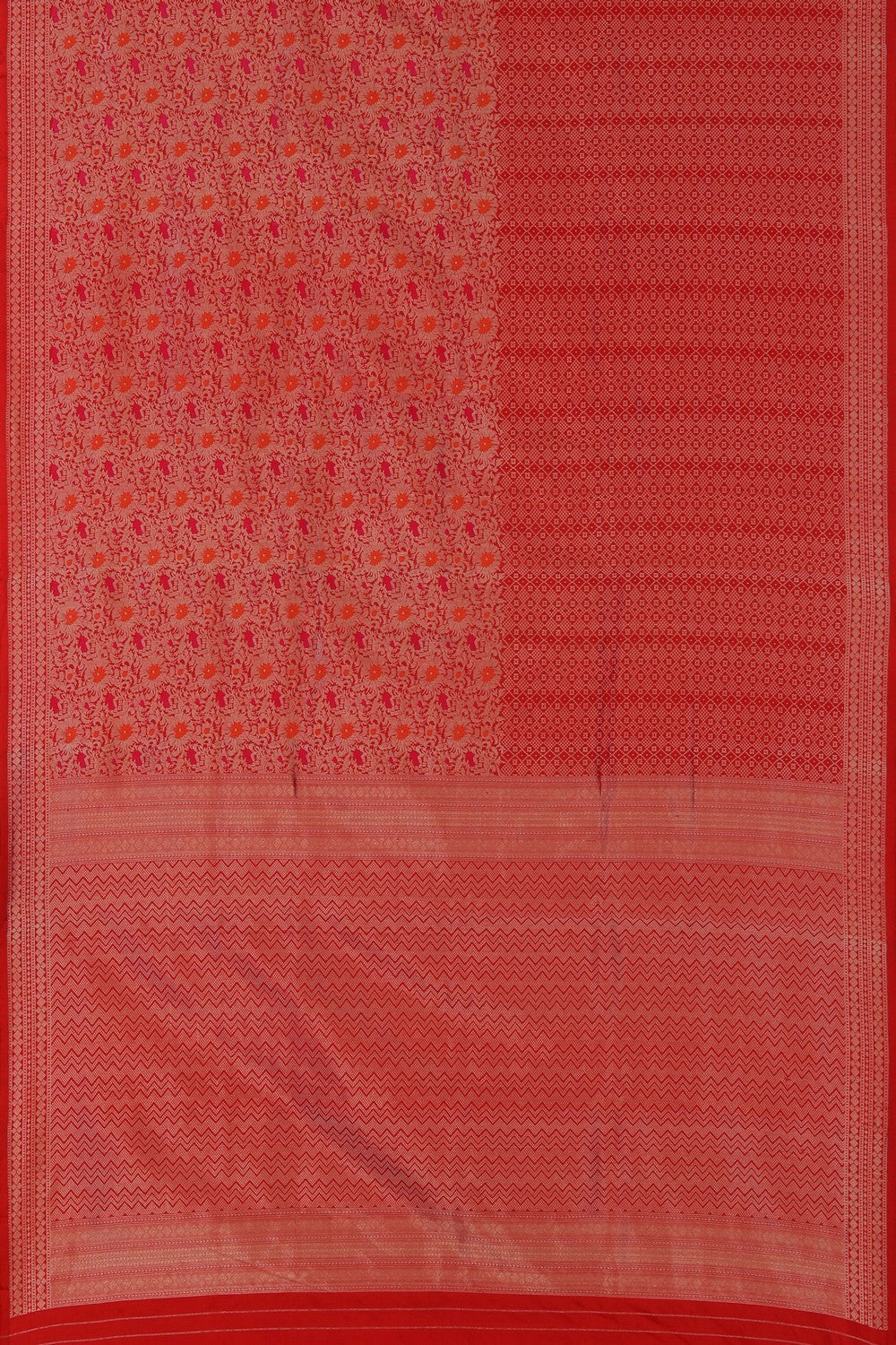 Image of Banarasi Silk Red Saree