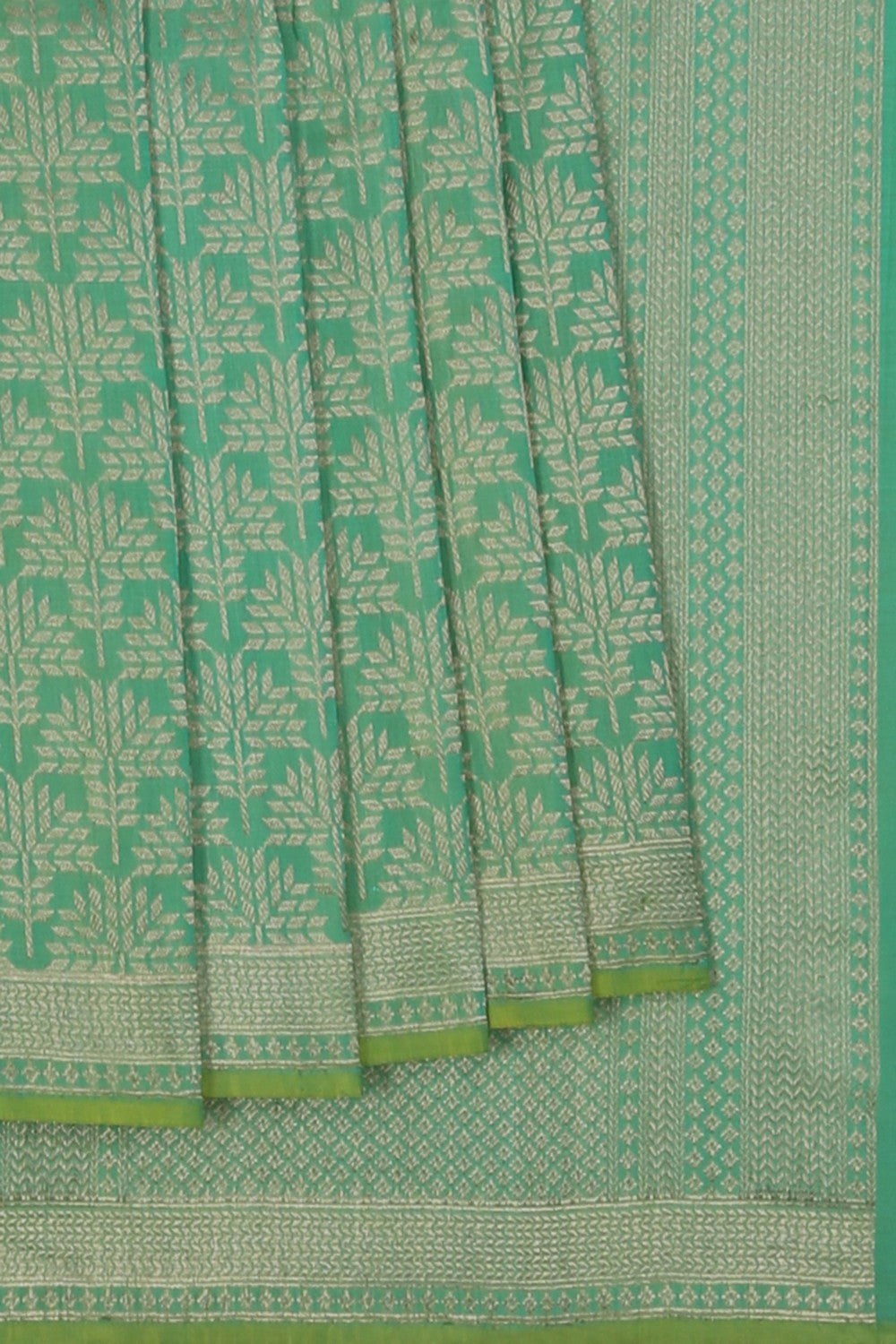 Image of Banarasi Silk Aqua Green Saree