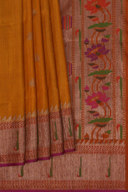 Image of Banarasi Dupion Silk Mustard Saree