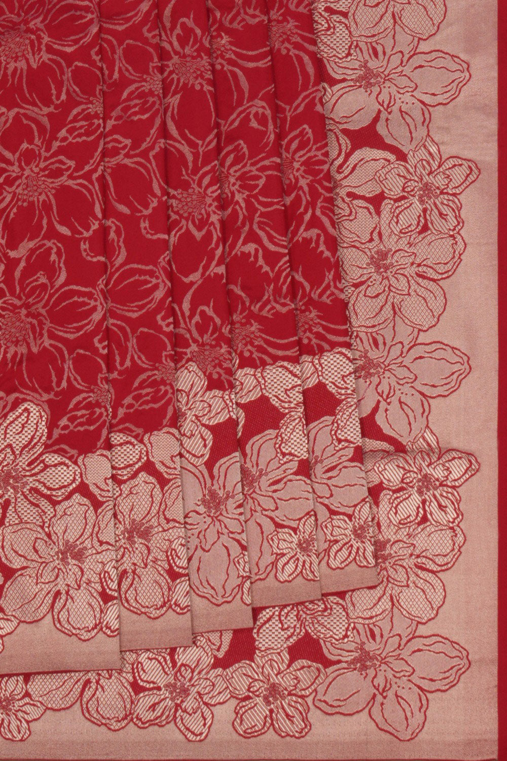 Image of Banarasi Katan Silk Red Saree