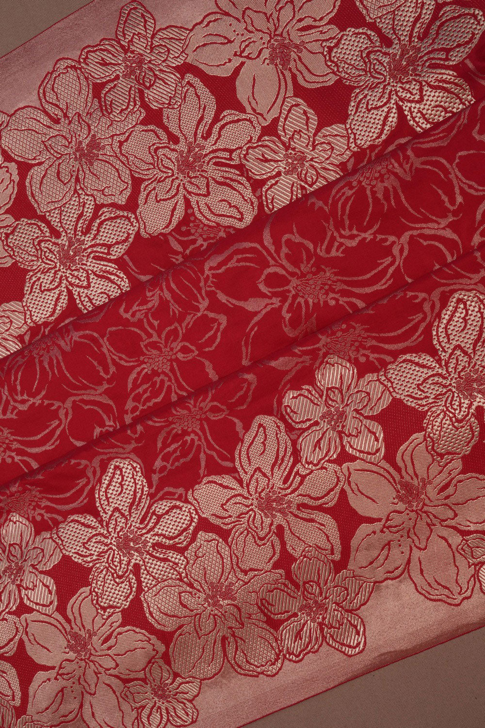Image of Banarasi Katan Silk Red Saree