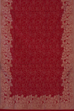 Image of Banarasi Katan Silk Red Saree