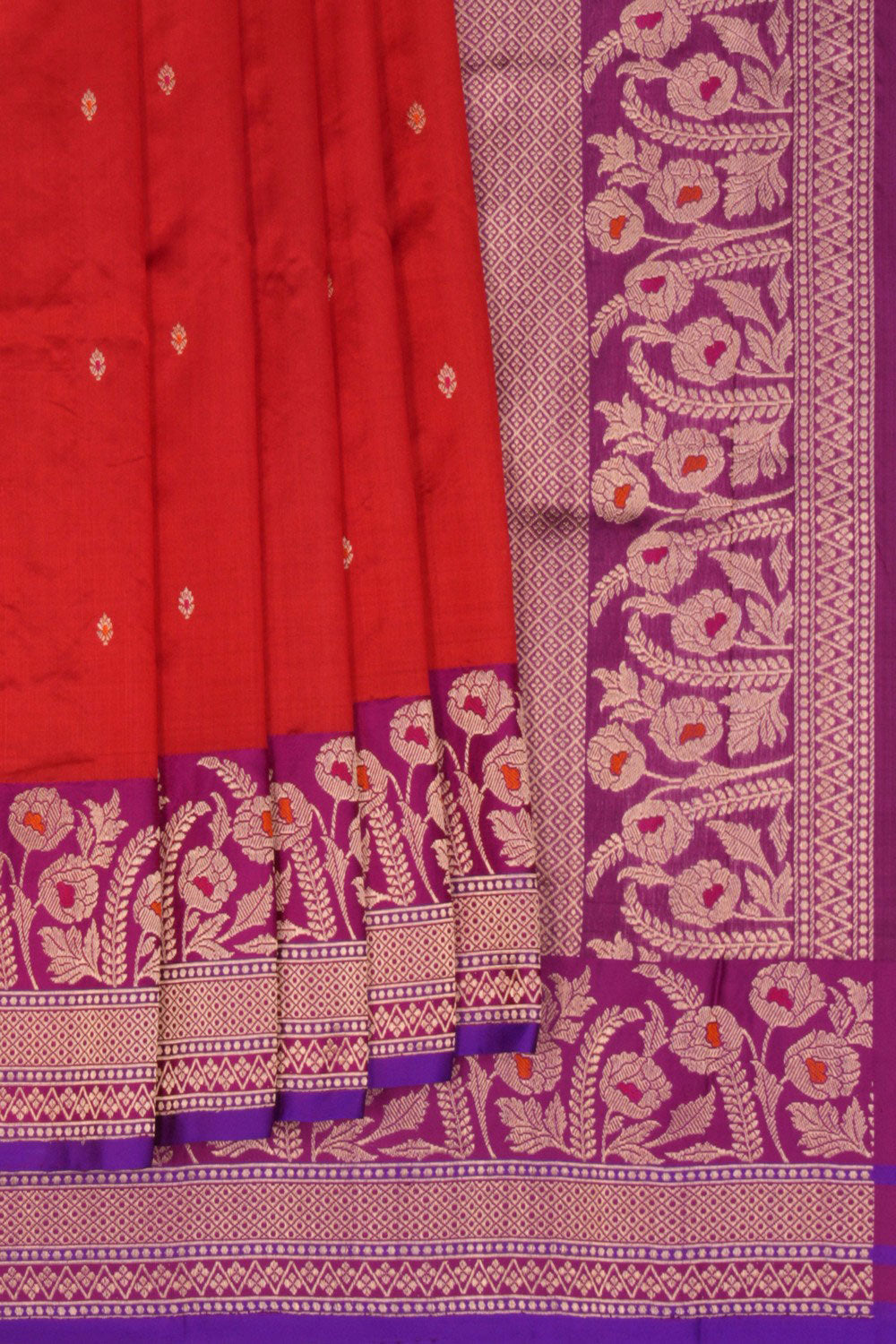 Image of Banarasi Katan Silk Red Saree