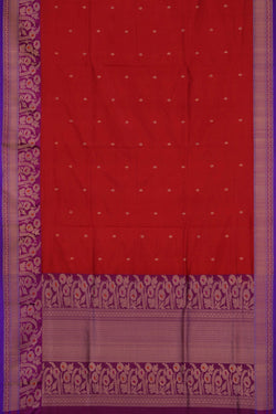 Image of Banarasi Katan Silk Red Saree