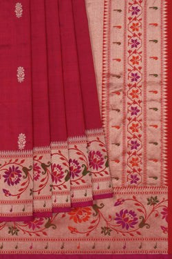 Image of Banarasi Katan Silk Plum Pink Saree