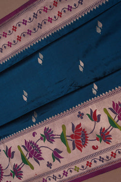 Image of Banarasi Katan Silk Blue Saree