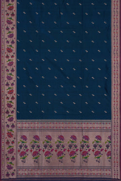 Image of Banarasi Katan Silk Blue Saree