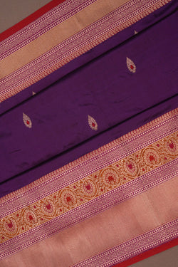 Image of Banarasi Katan Silk Purple Saree