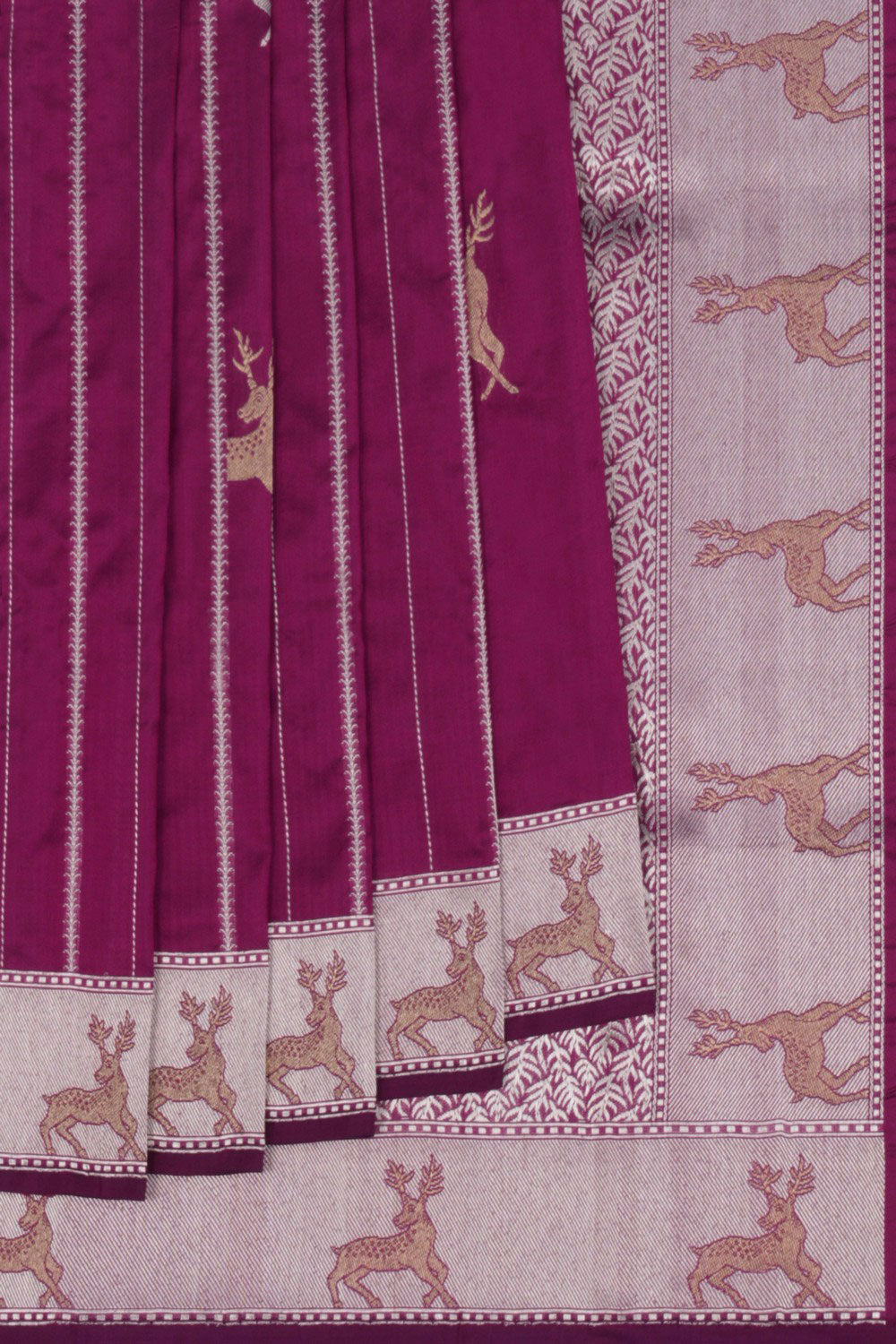 Image of Banarasi Katan Silk Violet Saree