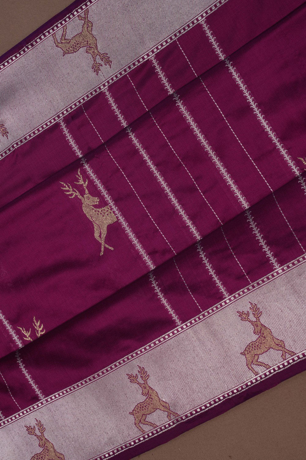 Image of Banarasi Katan Silk Violet Saree