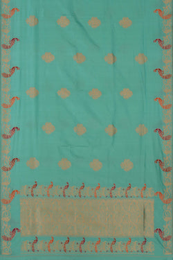 Image of Banarasi Katan Silk Turquoise Blue Saree