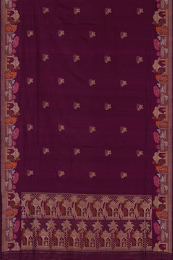 Image of Banarasi Katan Silk Violet Saree