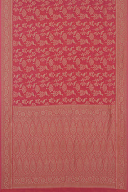 Image of Banarasi Georgette Coral Pink Saree