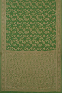 Image of Banarasi Georgette Vibrant Green Saree