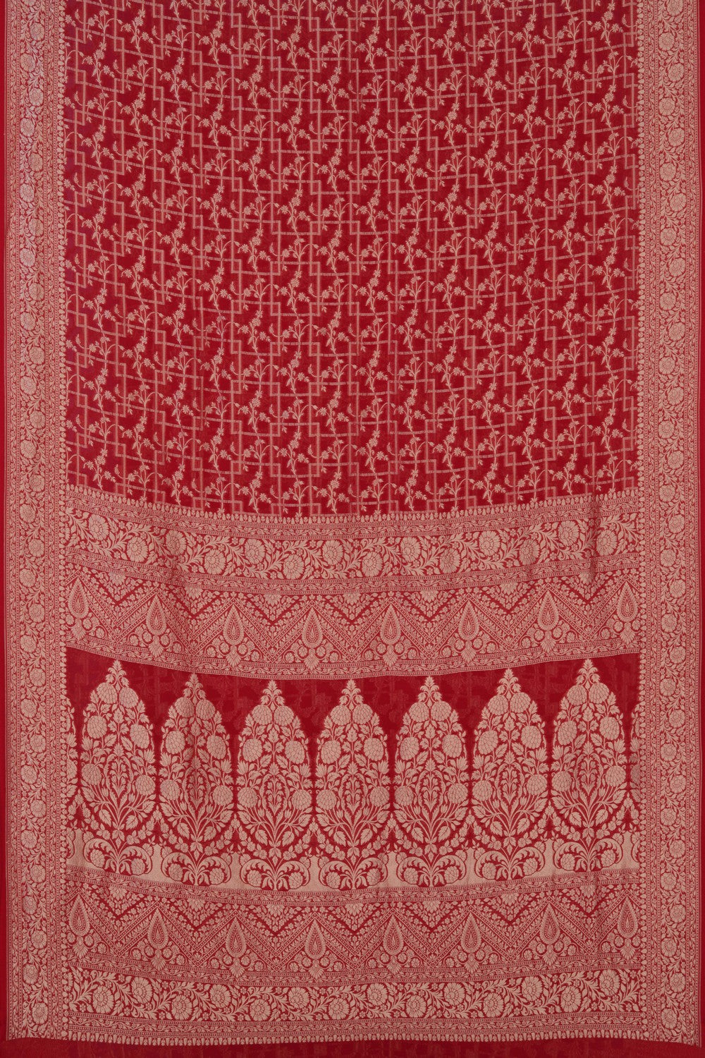 Banarasi Georgette Red Saree