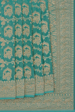 Image of Banarasi Georgette Sea Green Saree