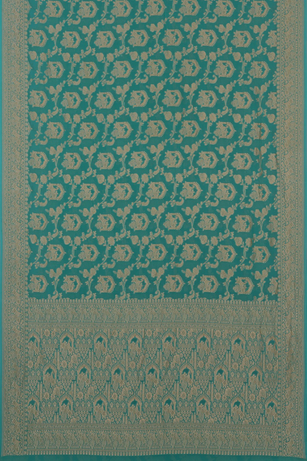 Image of Banarasi Georgette Sea Green Saree