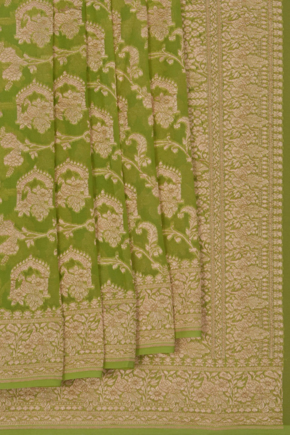 Banarasi Georgette Vibrant Green Saree