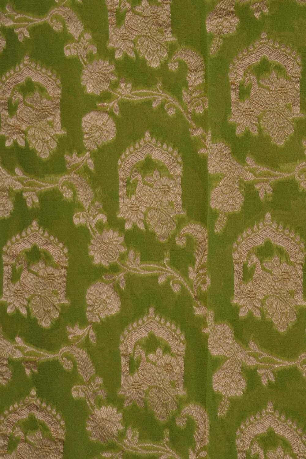 Banarasi Georgette Vibrant Green Saree