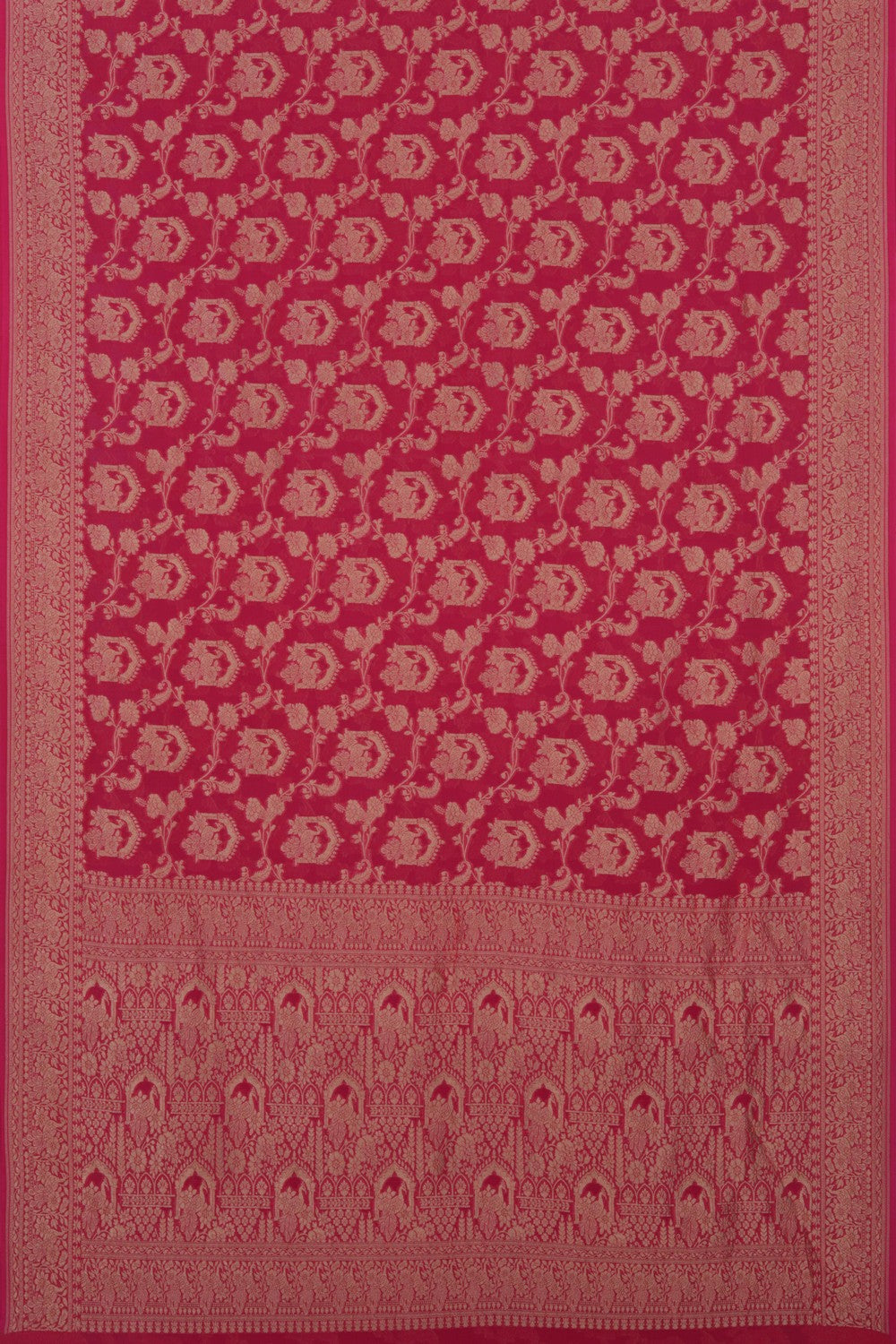 Image of Banarasi Georgette Coral Pink Saree