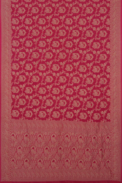 Image of Banarasi Georgette Coral Pink Saree