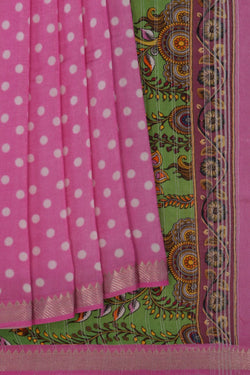 Image of Mangalgiri Silk Pink Saree