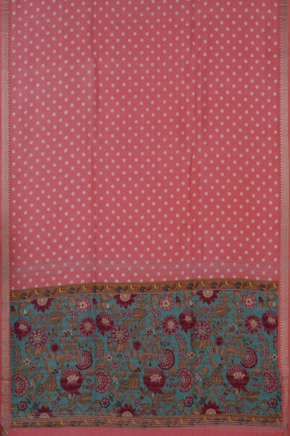 Mangalgiri Silk Coral Pink Saree