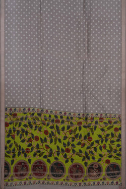 Image of Mangalgiri Silk Grey Saree