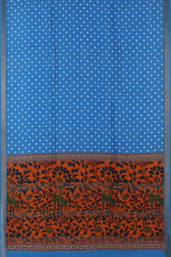Image of Mangalgiri Silk Blue Saree