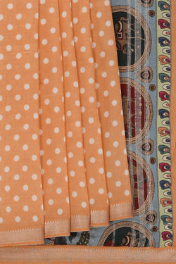 Image of Mangalgiri Silk Peach Saree
