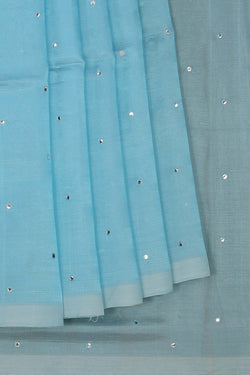 Image of Mangalgiri Silk Blue Saree