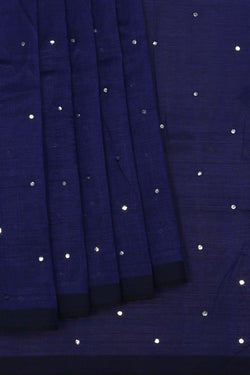 Image of Mangalgiri Silk Indigo Blue Saree