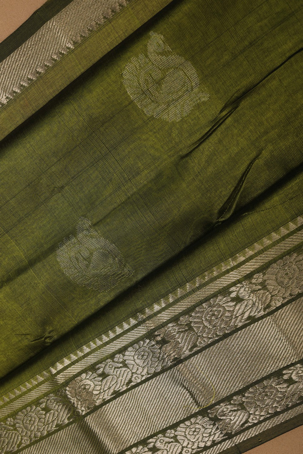 Image of Mangalgiri Green Saree