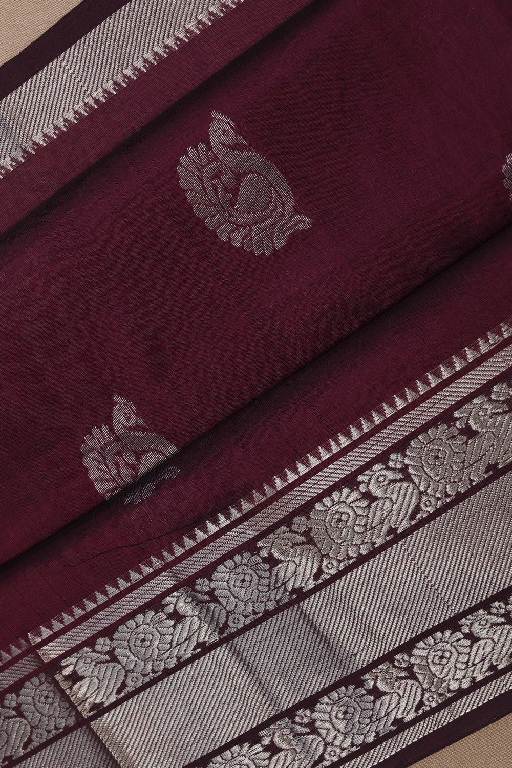 Image of Mangalgiri Maroon Saree