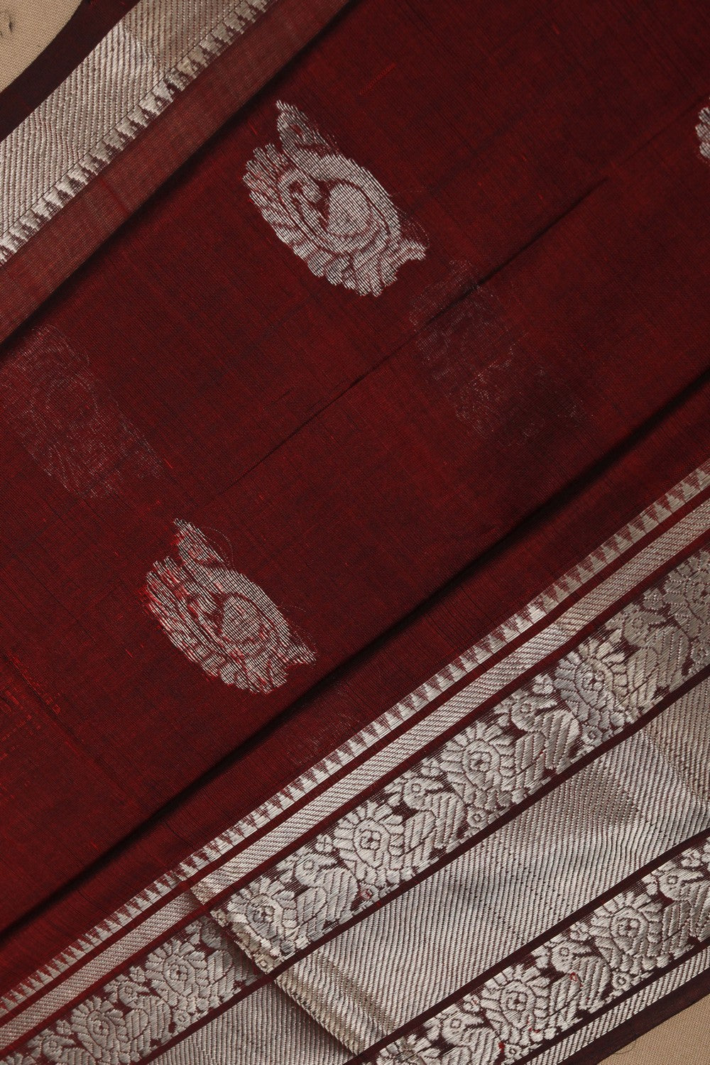 Image of Mangalgiri Maroon Saree