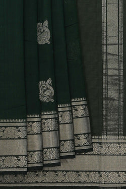 Image of Mangalgiri Bottle Green Saree