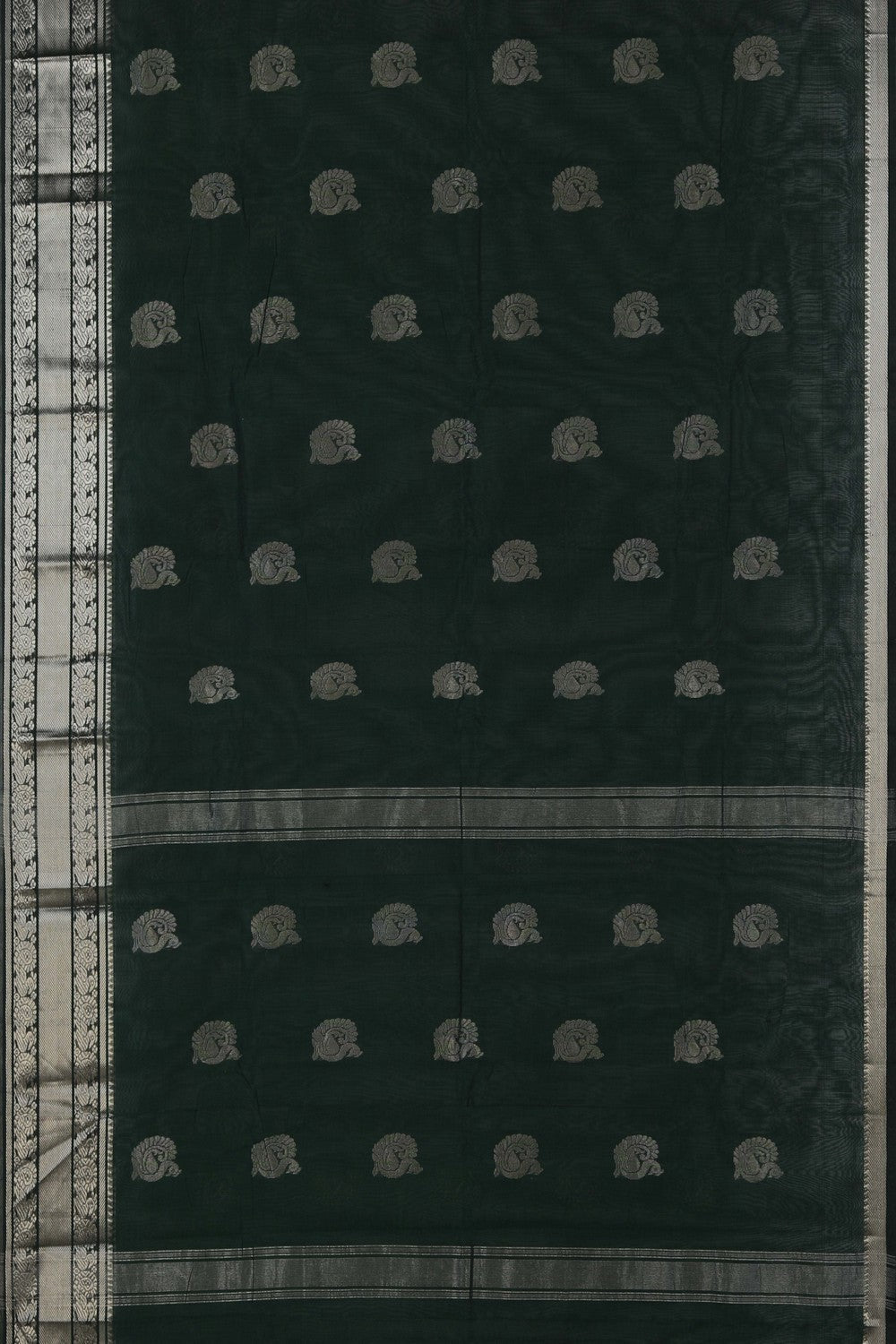 Mangalgiri Bottle Green Saree