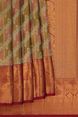 Image of Kanchipattu Tissue Brocade Green Saree