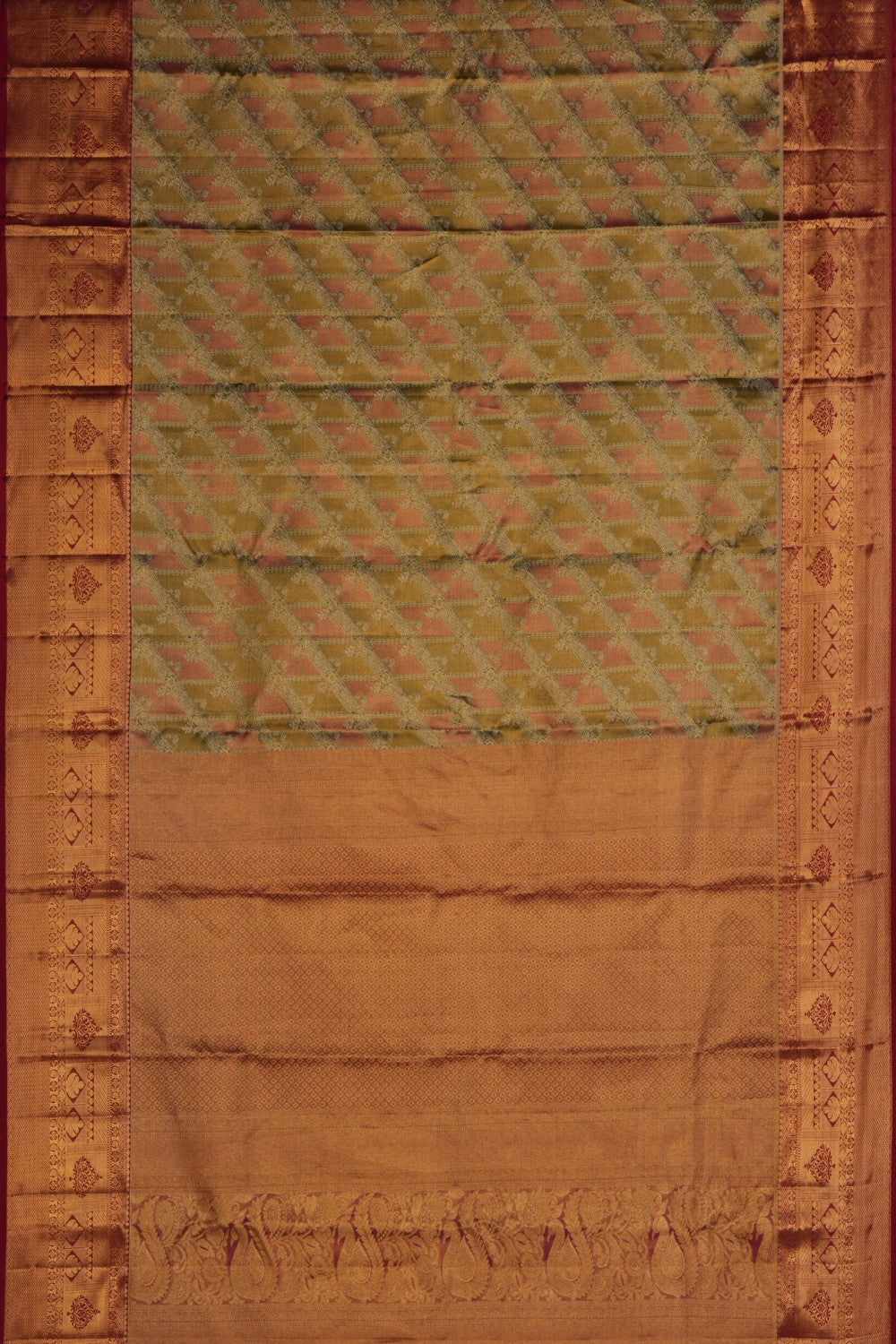 Image of Kanchipattu Tissue Brocade Green Saree
