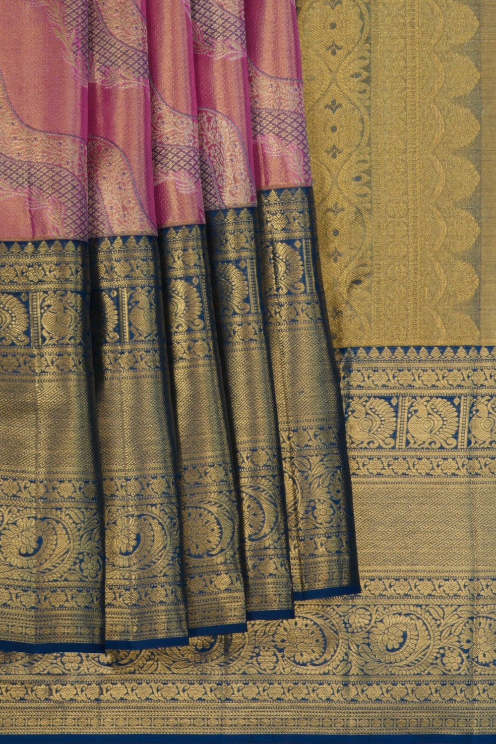 Image of Kanchipattu Tissue Brocade Pink Saree