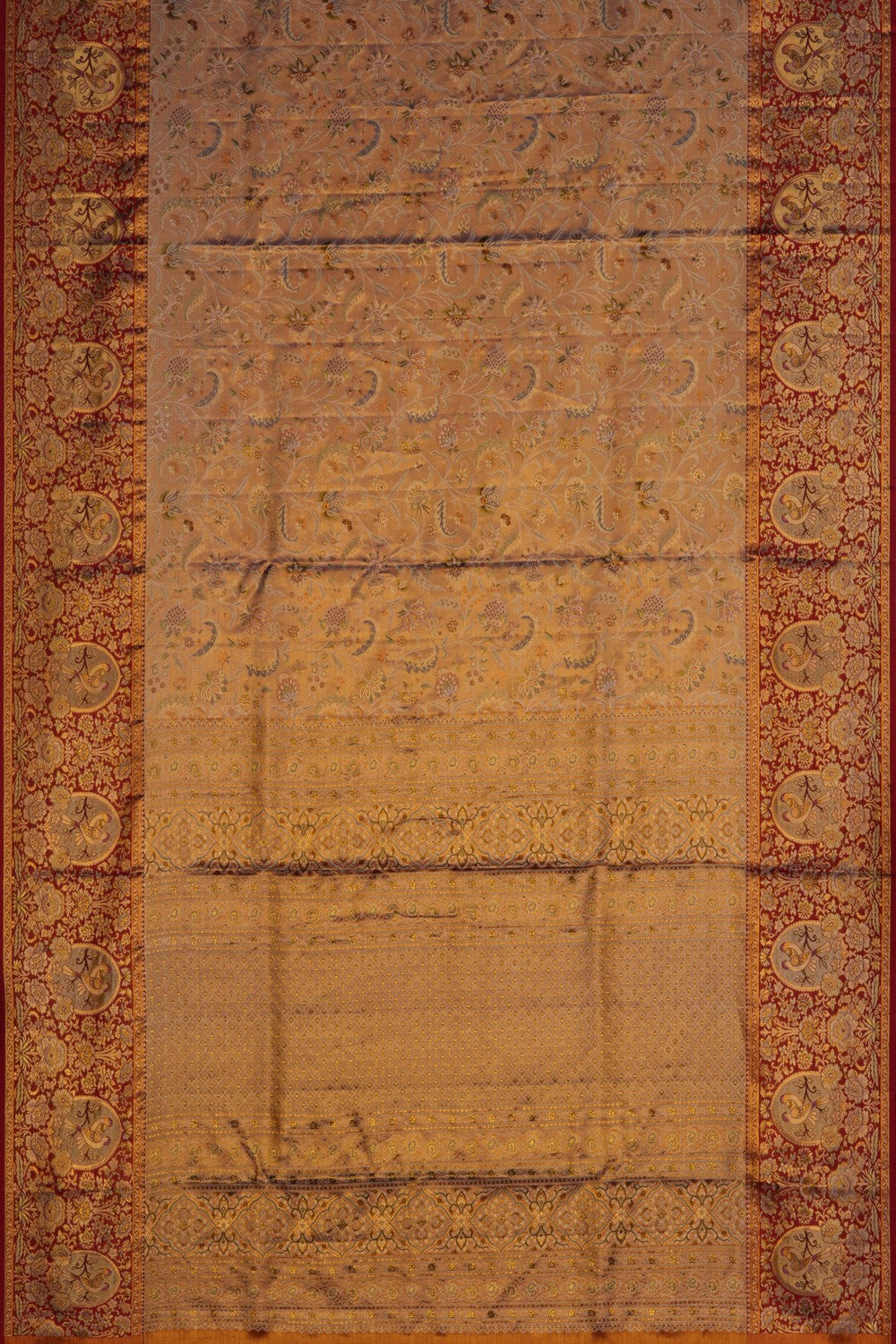 Image of Kanchipattu Tissue Brocade Pink Gold Saree