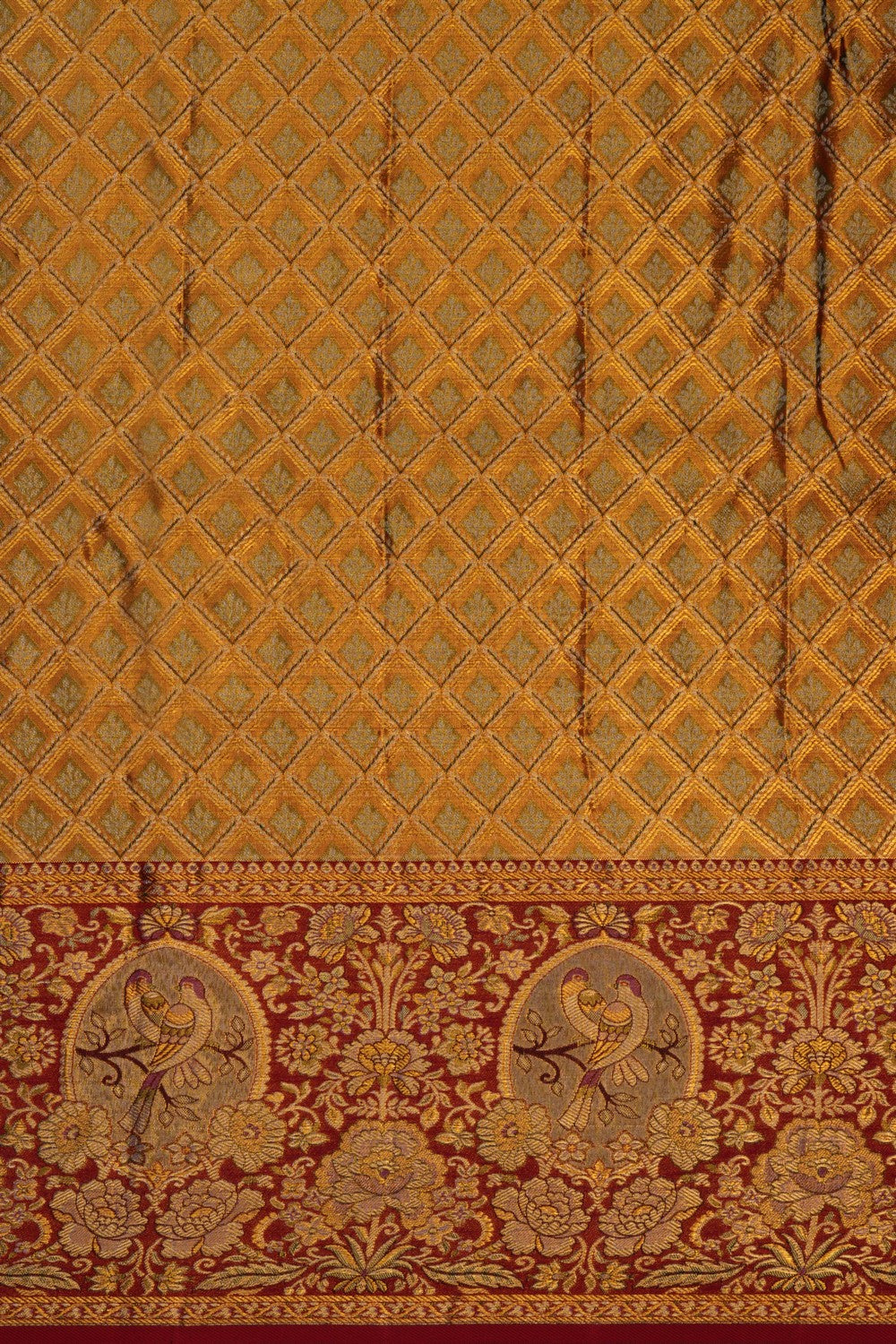 Kanchipattu Tissue Brocade Pink Gold Saree