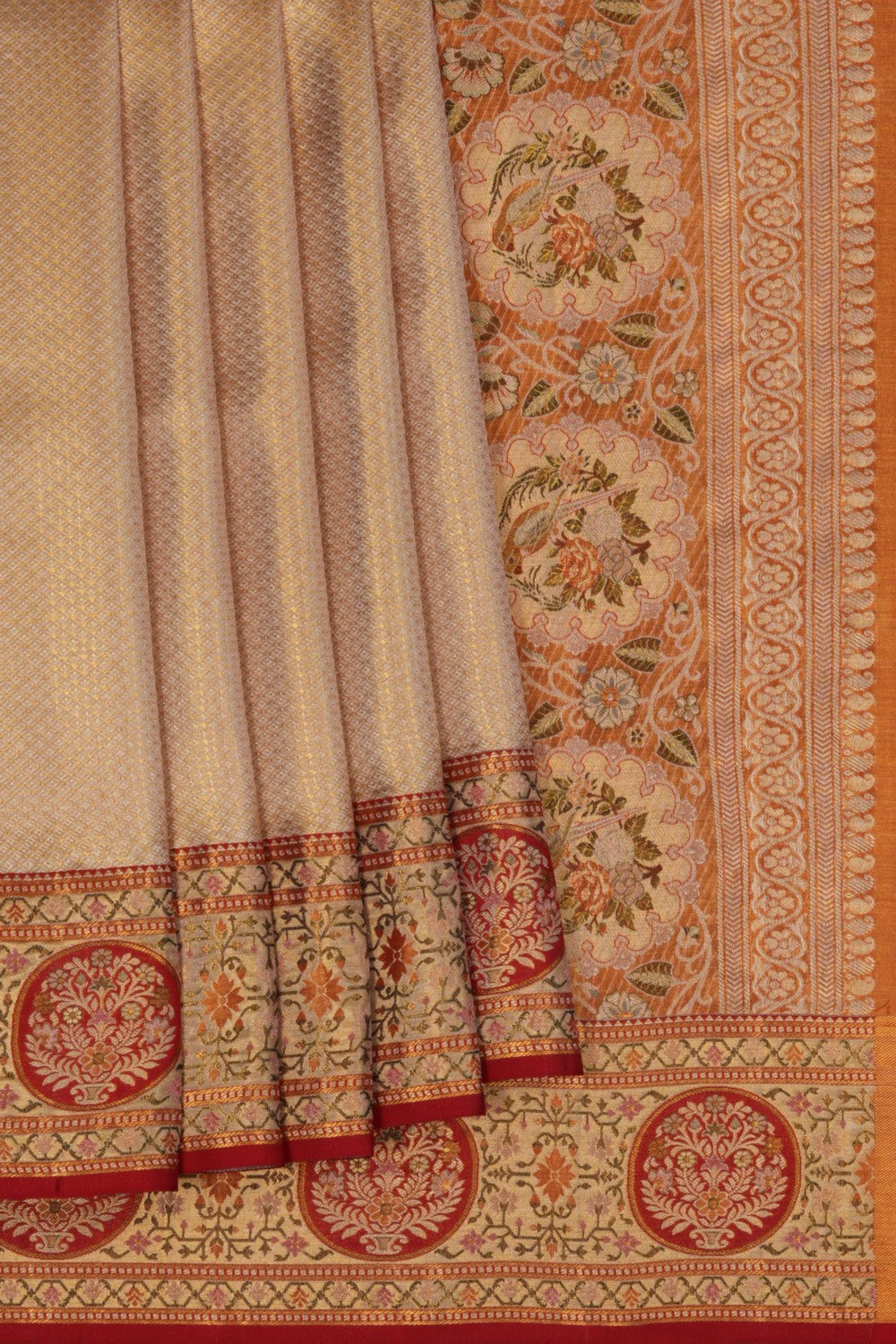 Image of Kanchipattu Tissue Brocade Gold Saree