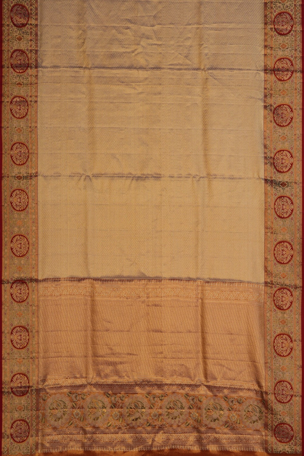 Image of Kanchipattu Tissue Brocade Gold Saree