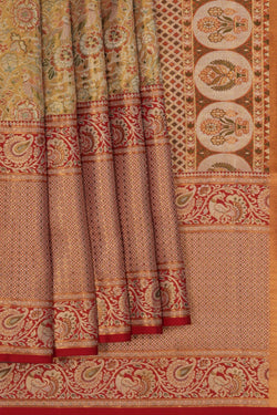 Image of Kanchipattu Tissue Brocade Gold Saree