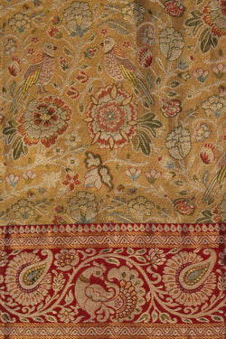 Image of Kanchipattu Tissue Brocade Gold Saree