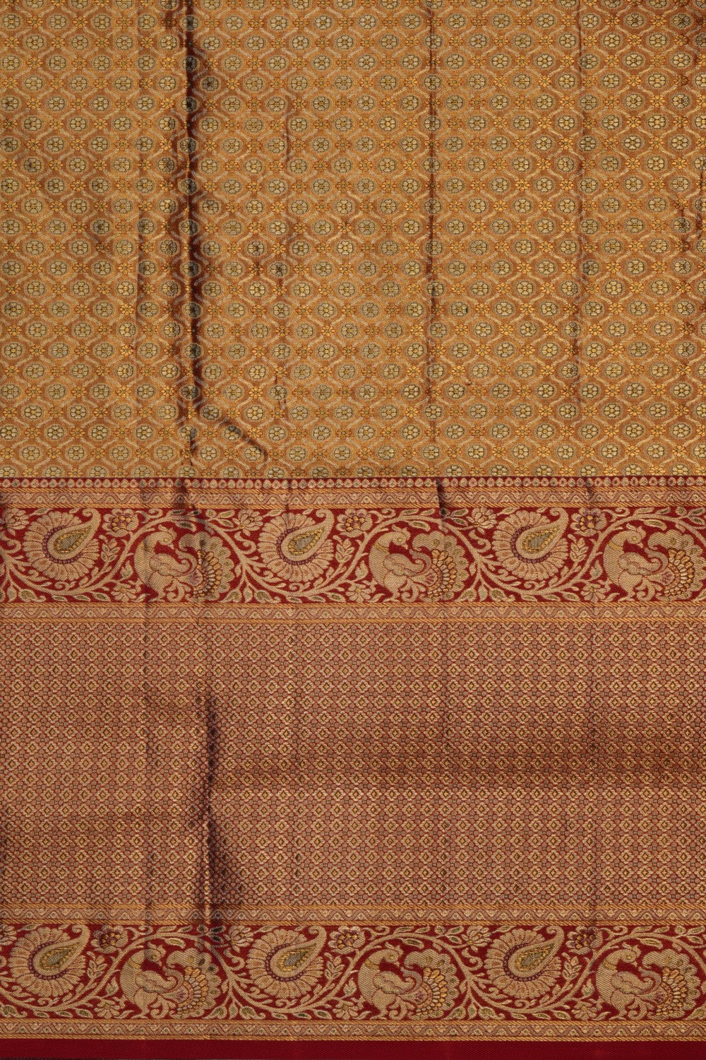 Kanchipattu Tissue Brocade Gold Saree