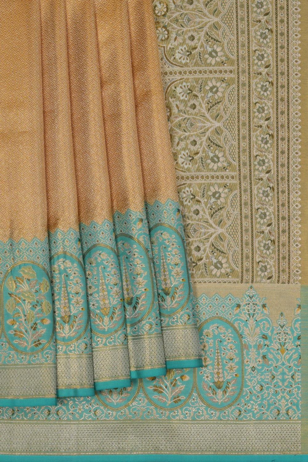 Image of Kanchipattu Tissue Brocade Gold Saree